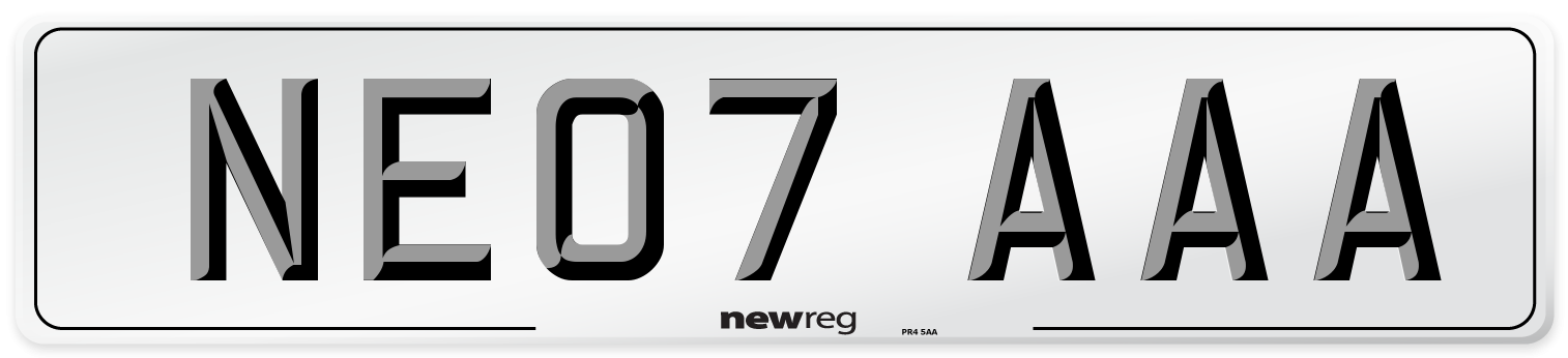NE07 AAA Number Plate from New Reg